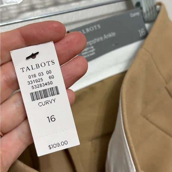 NWT Talbots Hampshire Ankle Pants Curvy Fit in Camel - Size 16 - Picture 5 of 7